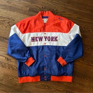 Vintage Mitchell & Ness New York Mets Blue Orange Satin Jacket Men’s 2XL